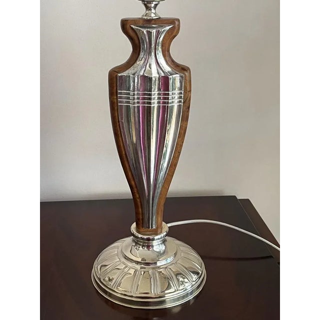 Silver, Root Wood and Cathedral Glass Lamp in the style of Tiffany, Italy, 1989 For Sale - Image 11 of 13