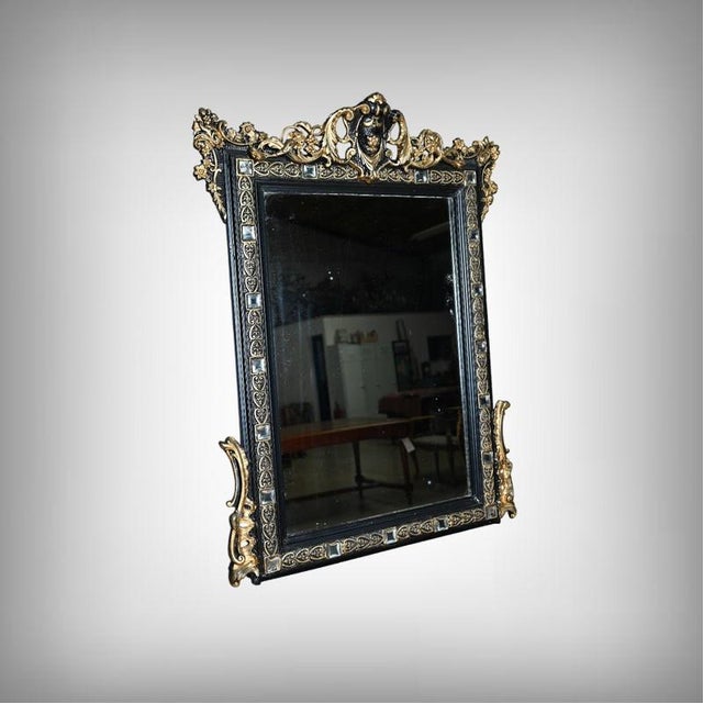 Antique Napoleon III Mirror with Pediment, 1800s, in Very Good conditions. Designed before 1890