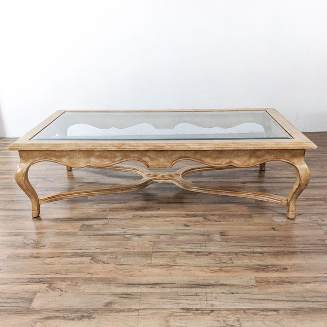 Ethan Allen French Country Glass Top Coffee Table Chairish