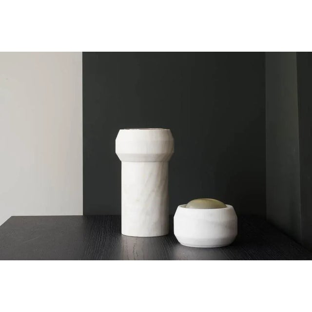 Contemporary Calacatta Octans Candleholders by Dan Yeffet, Set of 2 For Sale - Image 3 of 5