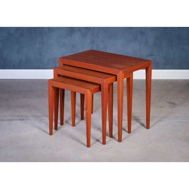 Nesting Tables in Teak by Severin Hansen for Haslev Møbelfabrik, 1950s, Set of 3 For Sale - Image 14 of 14