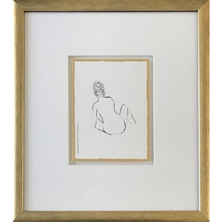 Leslie Poteet Busker “Figure No. 223” Contemporary Figurative Pen and Ink Drawing, Framed For Sale