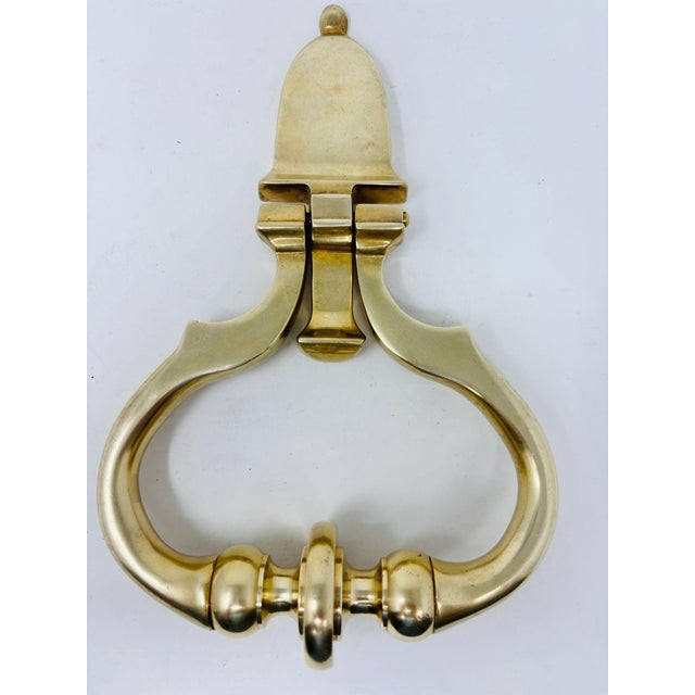 Georgian Style Solid Polished Brass Door Knocker circa 1940. A large solid cast polished brass door knocker sophisticated...
