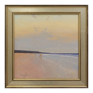 Jorge Segrelles Beach II Signed Oil on Canvas Contemporary Impressionism Framed For Sale