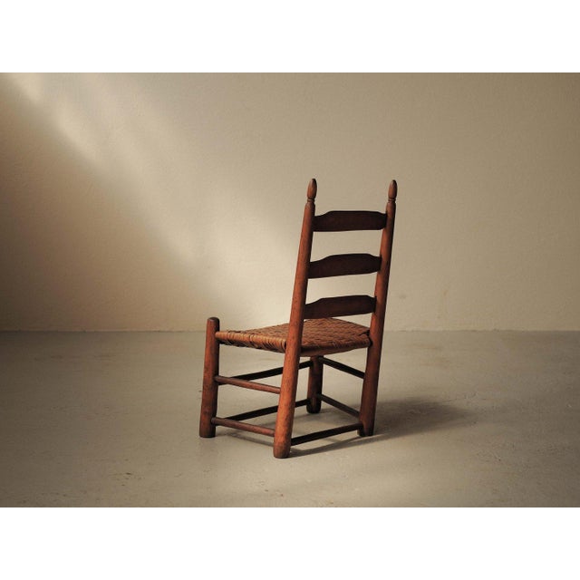 Brown Low Chair in Wood, USA, 1900s For Sale - Image 8 of 18