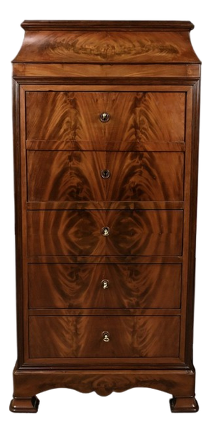 Small Secretaire in Mahogany Burl and Lemonwood, 1890s