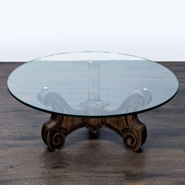 Mediterranean Vintage Glass Top Coffee Table For Sale - Image 3 of 5