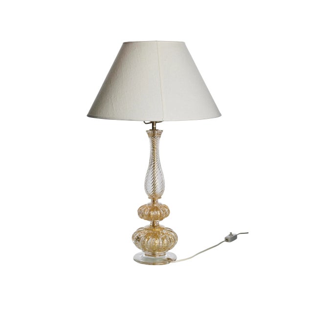 Murano Glass Table Lamp by Barovier and Toso, Italy, 1960s For Sale - Image 4 of 5