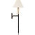Thomas O'Brien for Visual Comfort Signature Cavalli 27" Tail Sconce in Aged Iron and Hand-Rubbed Antique Brass with Linen Shade For Sale In Houston - Image 6 of 11