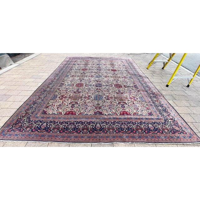 Antique Persian Dabir Kashan Carpet, 10'2" × 13'8" For Sale In Chicago - Image 6 of 11