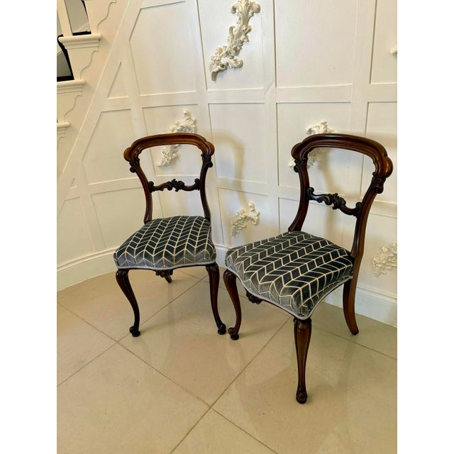 Set of Victorian Carved Rosewood Side Chairs, 1850s For Sale - Image 6 of 14