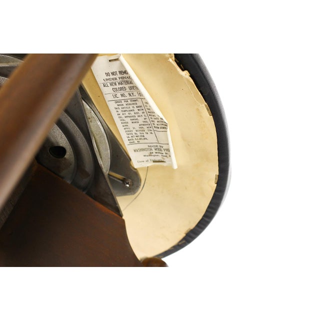 Wood Mid Century Vintage Albert Parvin Walnut Barstools — Swivel Seats — Black Vinyl— Pair For Sale - Image 7 of 7