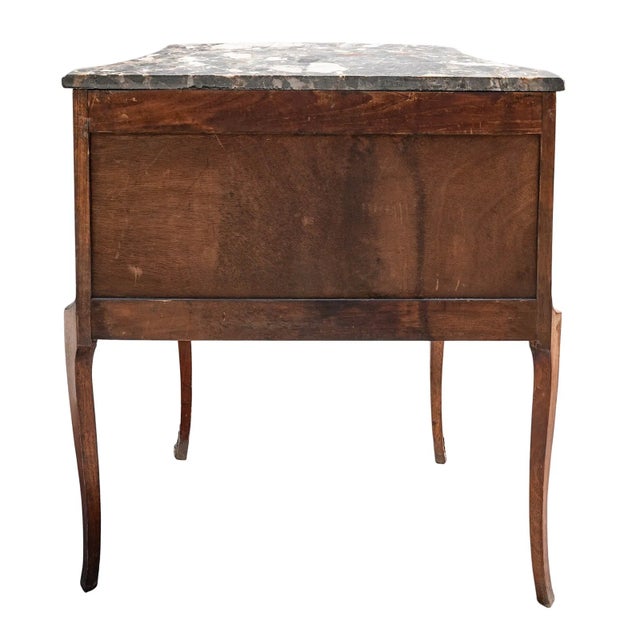 French Pair of Antique Marble Top French Louis XV Style Nightstands For Sale - Image 3 of 4