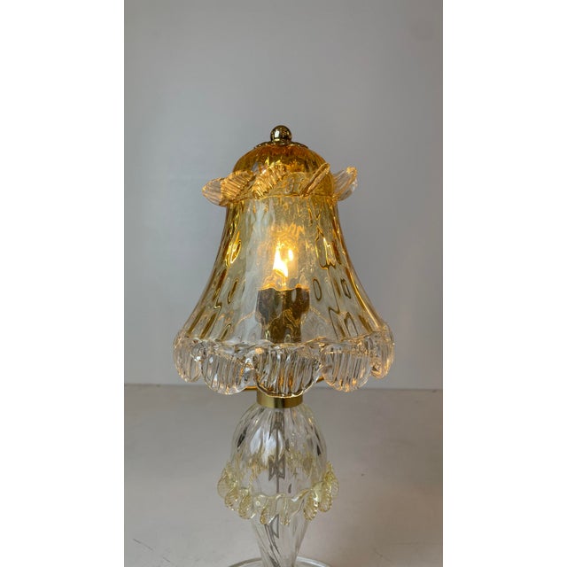 Metal Murano Table Lamp in the style of Barovier & Toso, 1980s For Sale - Image 7 of 18