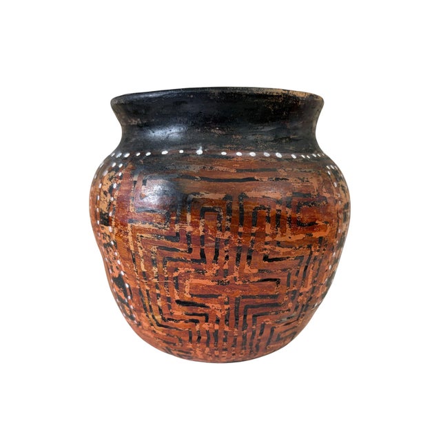 From a private collection Vintage Asurini traditional Amazonian Indigenous ceramic jar from the Middle Xingu River Basin...