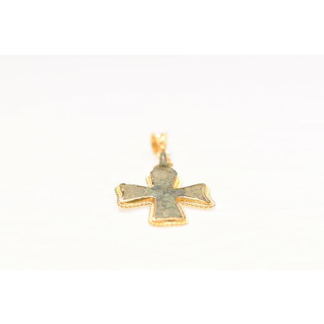 Antique A Byzantine Cross with a Gold Rope Trim For Sale - Image 10 of 12