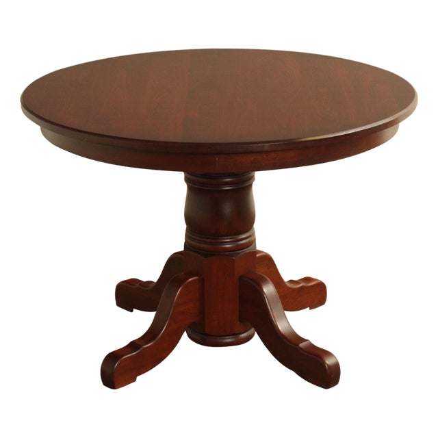 Late 20th Century Hunt Country Furniture Round Top Cherry Dining Table For Sale