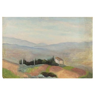 Francesco Settimj, Mountain Landscape, Oil Painting, Mid-20th Century For Sale