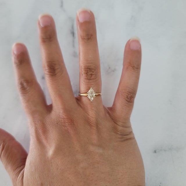 ♥ Product Summary ♥ Main Stone: Diamond Approx. Diamond Carat Weight: 1.02cttw Diamond Cut: Marquise Prong Material: 14k...
