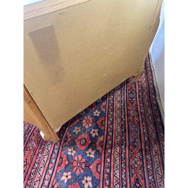 1950s 1950s Vintage Hand Painted Bow Front Three Drawer Dresser For Sale - Image 5 of 12