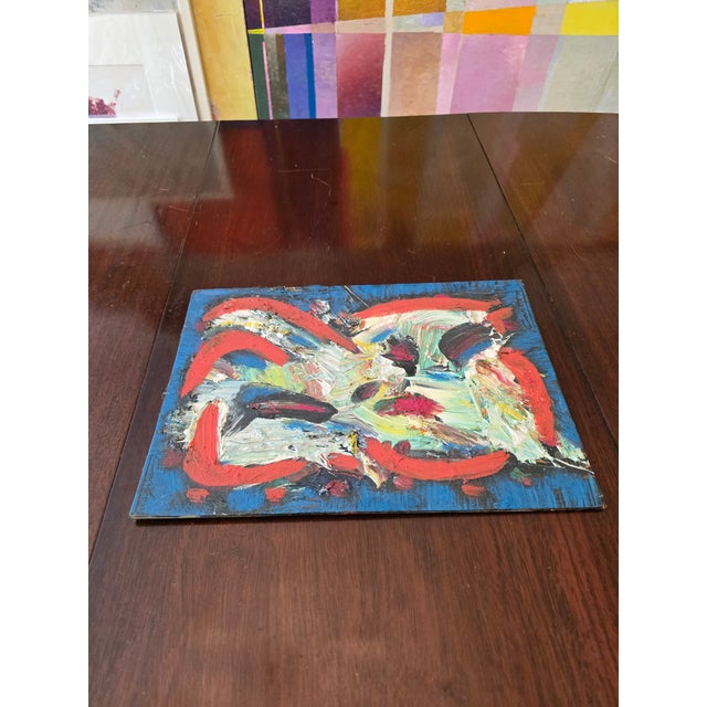 Vintage Mid Century Modern Double Signed Abstract Painting For Sale - Image 4 of 10