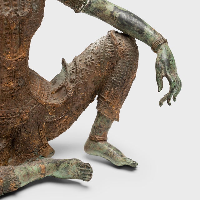 Thai Bronze Warrior Figure, C. 1900 For Sale - Image 4 of 4