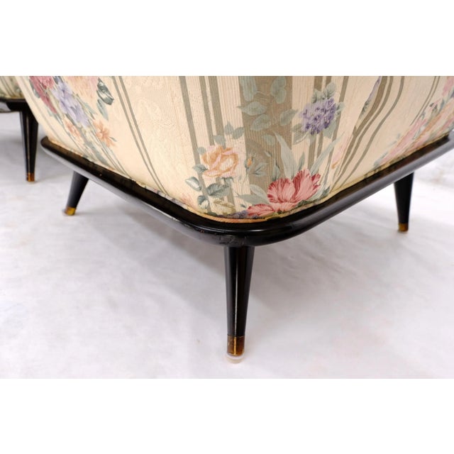 Pair of Wide Fan Back Shape Cone Leg Lounge Chairs For Sale - Image 6 of 13