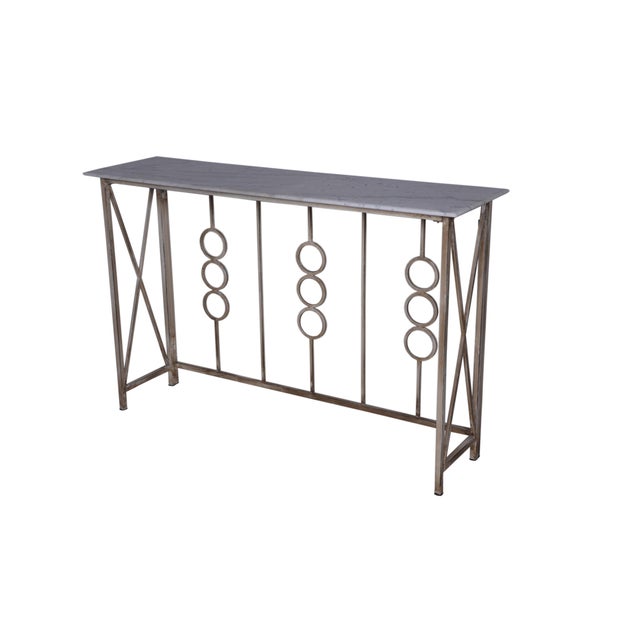 Monterey Entryway Metal Console Table With Marble Top Chairish
