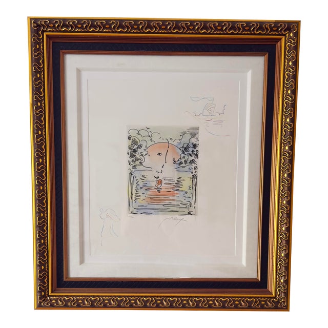 Late 20th Century Peter Max “Better World I I ” Hand-Colored Etching With Remarques, Signed Limited Edition For Sale