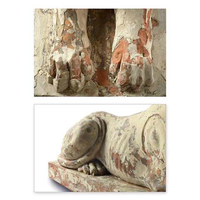 Terracotta Lion Statues, Set of 2 For Sale - Image 5 of 11