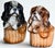 In Trompe L'Oleil baskets, here is a pair of vintage King Charels Spaniel figures in the form of a coin bank and floral...