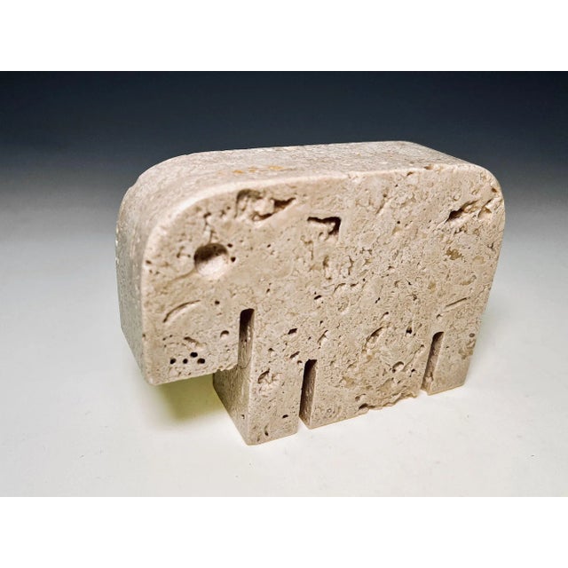 Stone Italian Travertine Figure of an Elephant from Fratelli Mannell For Sale - Image 7 of 7