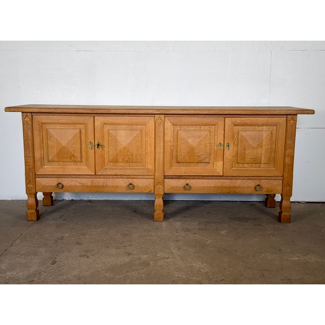 Brutalist Danish Oak Sideboard, 1960s For Sale - Image 10 of 10
