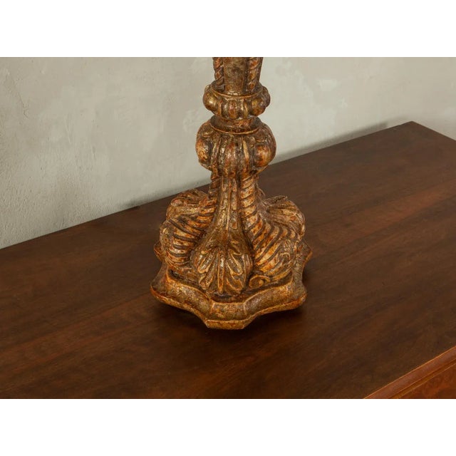 Wood Barock Table Lamp, 1960s For Sale - Image 7 of 8