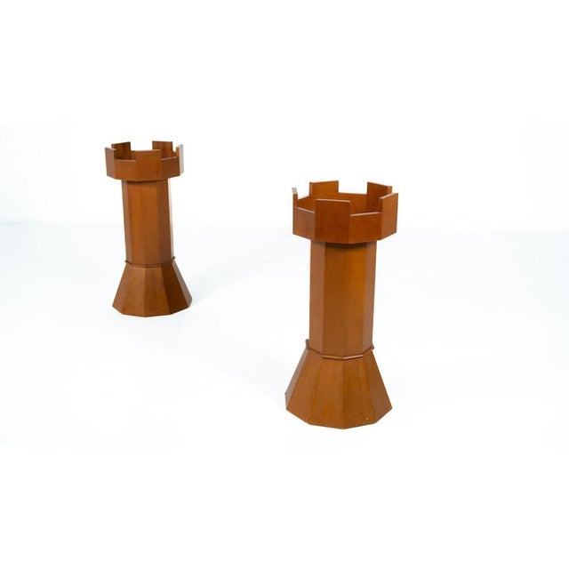 Wood Chess Piece Planters, Italy, 1970s, Set of 2 For Sale - Image 7 of 15