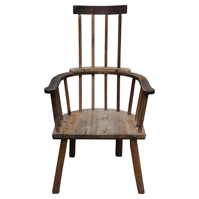 Farmhouse Spindleback Armchair, 1890s For Sale - Image 5 of 11