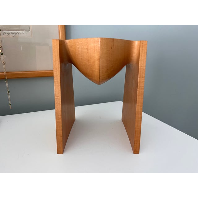 Rare Vintage Mid Century "Walking Bowl" Wood Abstract Sculpture by Wood Artist Stephen Hogbin For Sale - Image 6 of 9