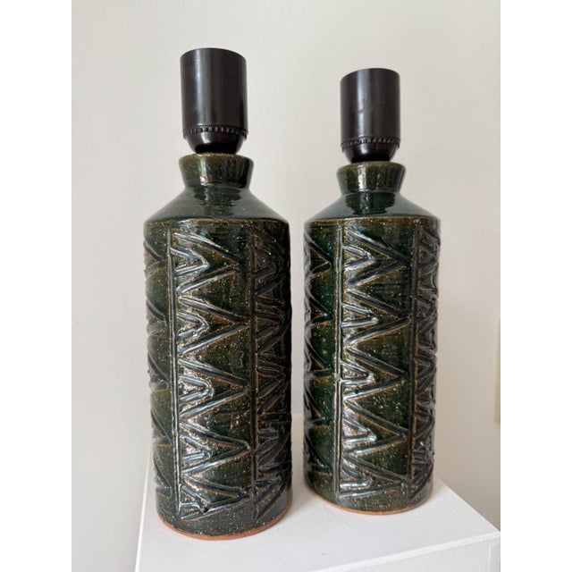 Vintage Swedish Ceramic Table Lamp, 1960s, Set of 2 For Sale - Image 10 of 15