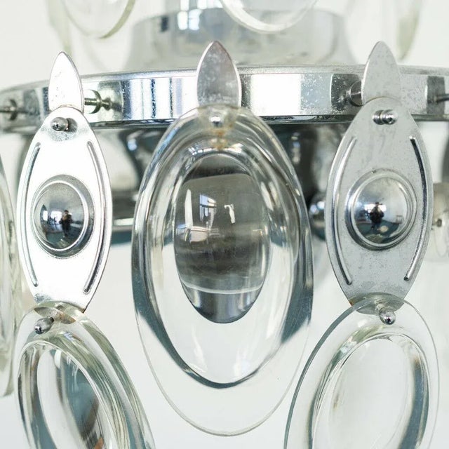 Metal Vintage Chromed Metal 12-Light Ceiling Lamp by Gaetano Sciolari, 1970s For Sale - Image 7 of 12
