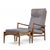 Mid-Century Modern Kofod Larsen for Selig Mid Century Danish Walnut Lounge Chair and Ottoman For Sale - Image 3 of 10