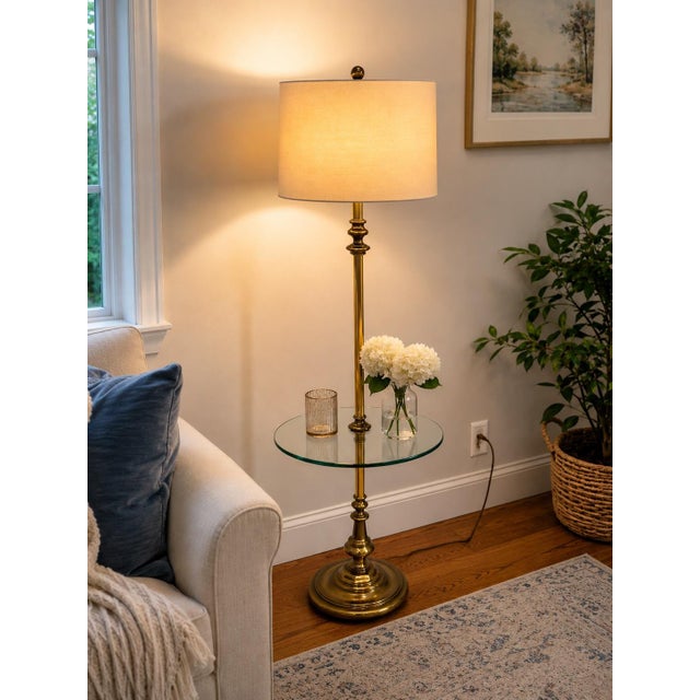 Stiffel Vintage Brass Floor Lamp For Sale - Image 4 of 5