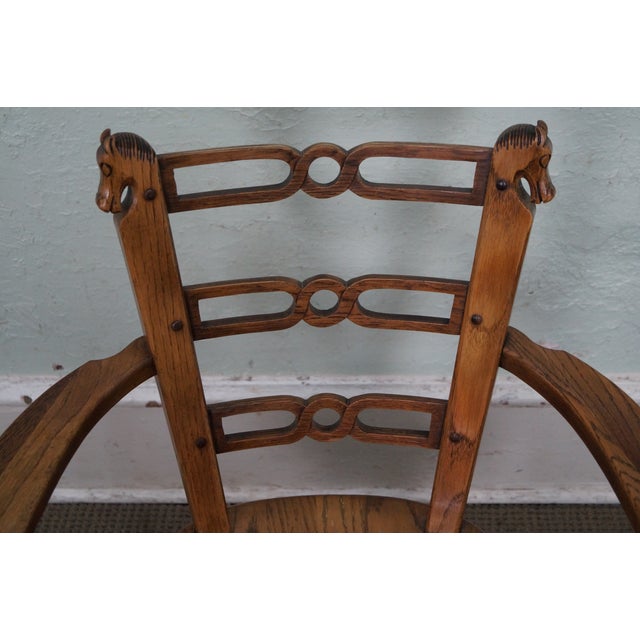 Romweber Viking Oak Horse Head Chairs Set of 4 Chairish