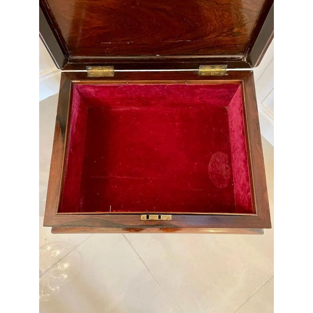 Wood Antique William IV Rosewood Work Box For Sale - Image 7 of 16