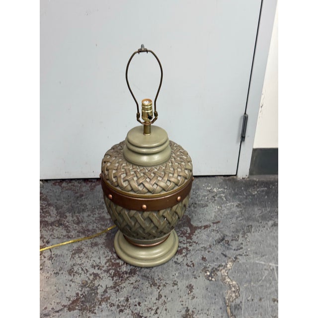 Lamps Forever, Sun Valley Green Lattice Urn Style Table Lamp For Sale - Image 4 of 12