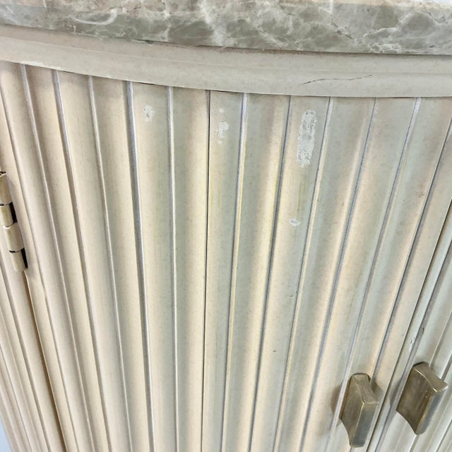 Vintage Neoclassical Roman Contemporary Century Furniture Round Marble Top Side Table For Sale - Image 6 of 16