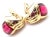 Vintage Bulgari Bvlgari Pink Tourmaline 18k Yellow & White Gold Earrings *These earrings are made for pierced ears....