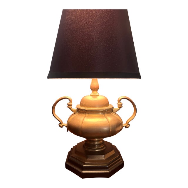 1950s Neoclassical Brass Lamp For Sale