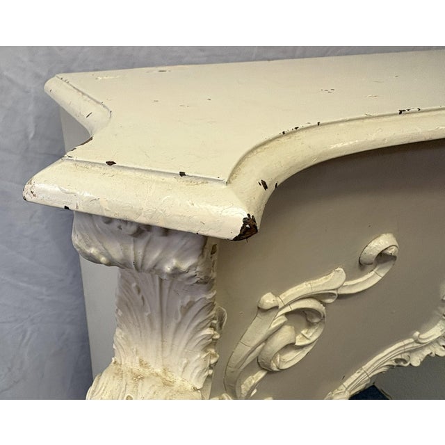 Early 20th Century Architectural Salvage Antique French Fireplace Mantel With Cherub and Foliate Details For Sale - Image 5 of 18