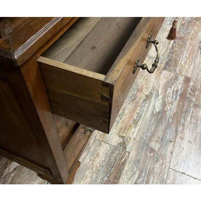 Wood Louis XV Writing Desk in Walnut, Burr Wood and Marquetry Inlay, 1750 For Sale - Image 7 of 9