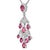 Contemporary 18K White Gold 1 1/10 Cttw Diamond and Pink Tourmaline Double-Strand Art Deco Inspired Chandelier 18" Pendant Necklace (F-G Color, VVS2-VS1 Clarity) For Sale - Image 3 of 5